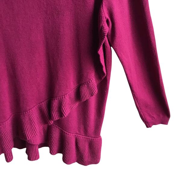 Lane Bryant Ruffle Crossover Front Knit Sweater Size 22 24 Pullover Jumper Tunic - Picture 7 of 15
